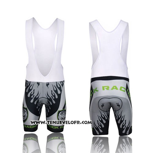 2013 Maillot Ciclismo Rock Racing Noir et Vert Manches Courtes et Cuissard